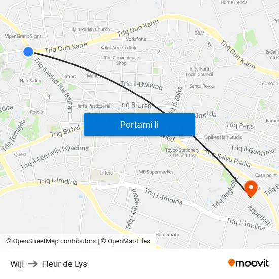 Wiji to Fleur de Lys map
