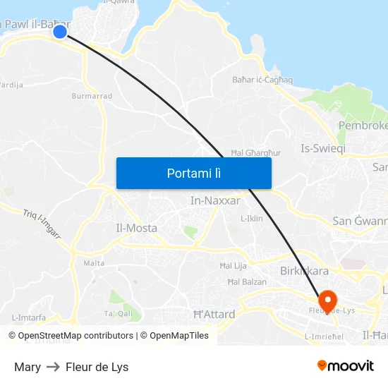 Mary to Fleur de Lys map