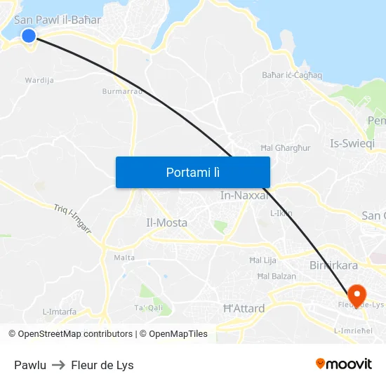 Pawlu to Fleur de Lys map