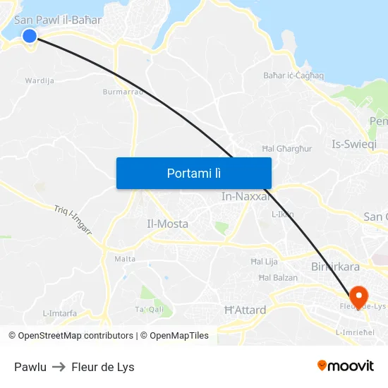 Pawlu to Fleur de Lys map