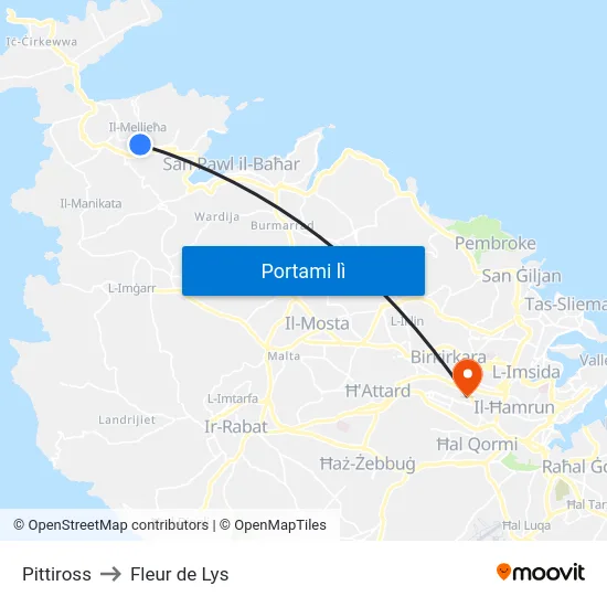 Pittiross to Fleur de Lys map