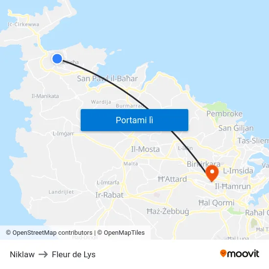 Niklaw to Fleur de Lys map