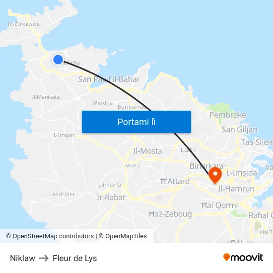 Niklaw to Fleur de Lys map