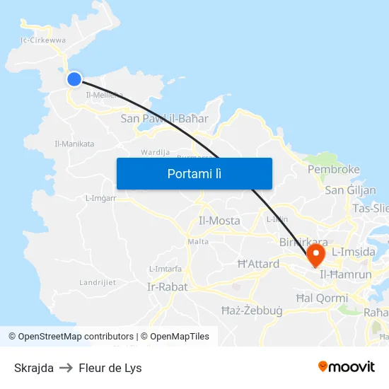 Skrajda to Fleur de Lys map
