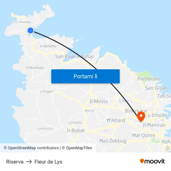 Riserva to Fleur de Lys map