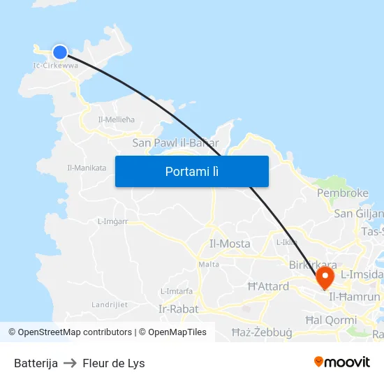 Batterija to Fleur de Lys map
