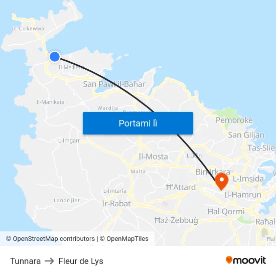 Tunnara to Fleur de Lys map