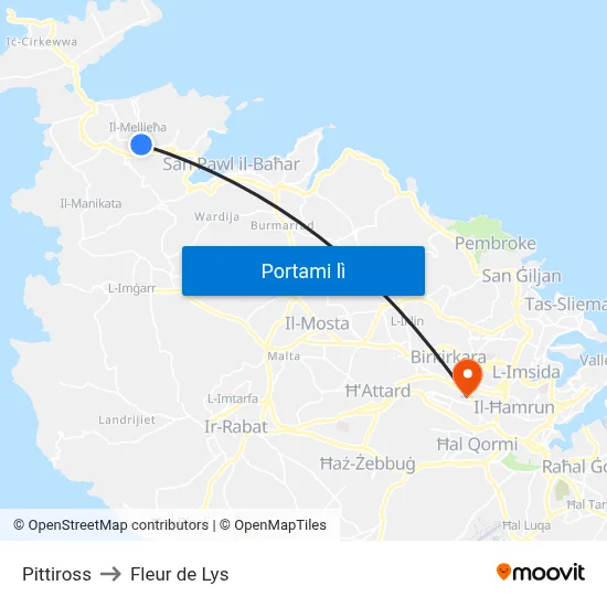 Pittiross to Fleur de Lys map