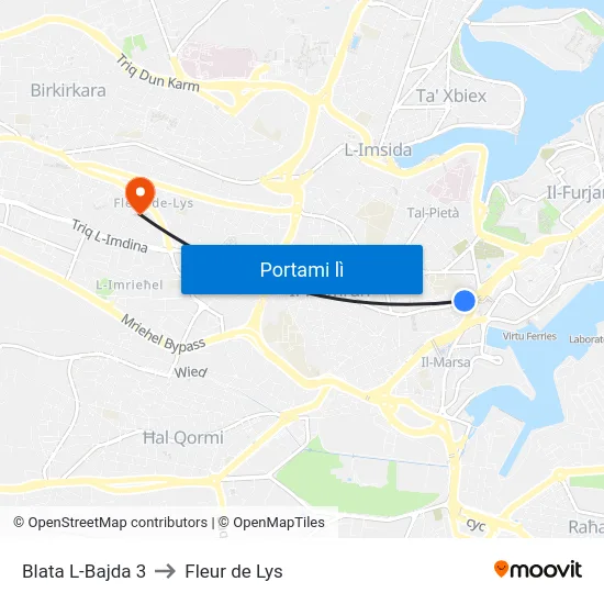 Blata L-Bajda 3 to Fleur de Lys map