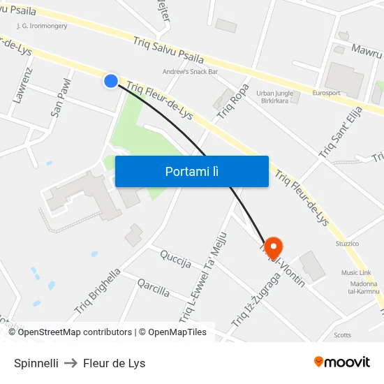 Spinnelli to Fleur de Lys map