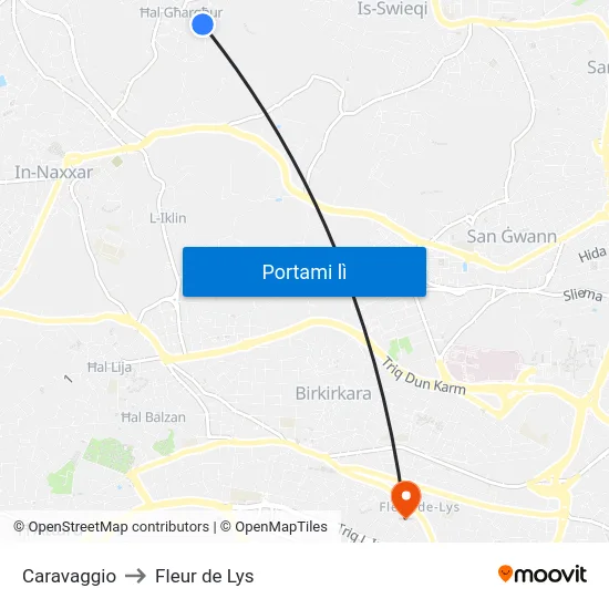 Caravaggio to Fleur de Lys map