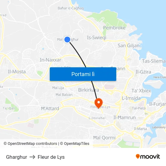 Gharghur to Fleur de Lys map