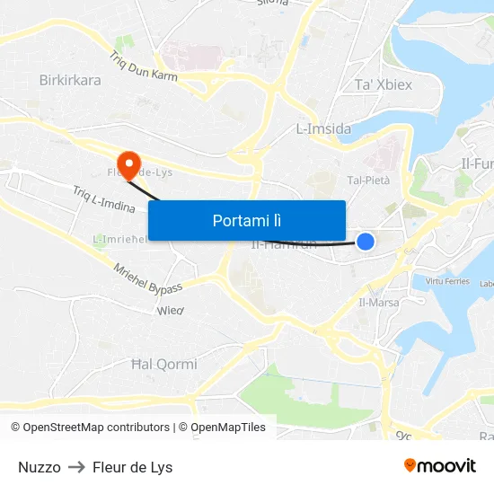 Nuzzo to Fleur de Lys map