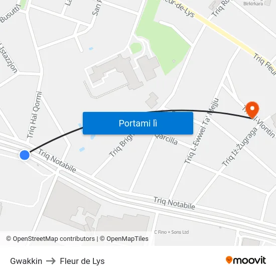 Gwakkin to Fleur de Lys map