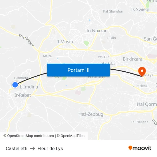 Castelletti to Fleur de Lys map