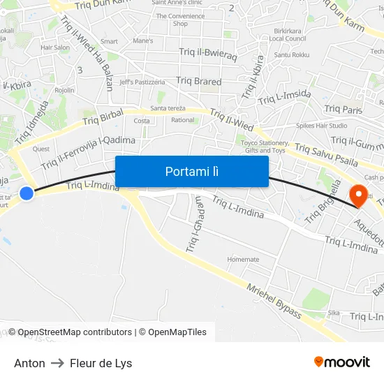 Anton to Fleur de Lys map