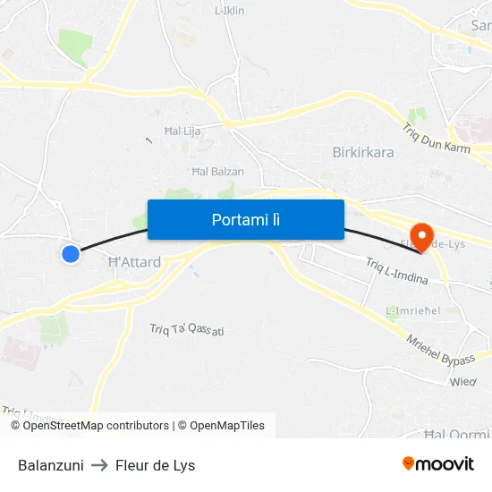 Balanzuni to Fleur de Lys map