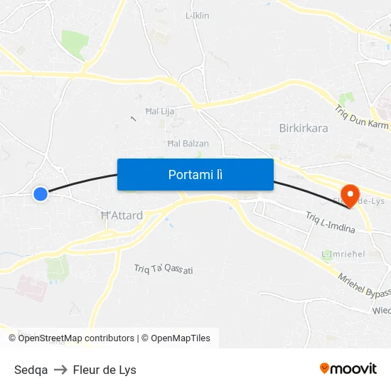 Sedqa to Fleur de Lys map