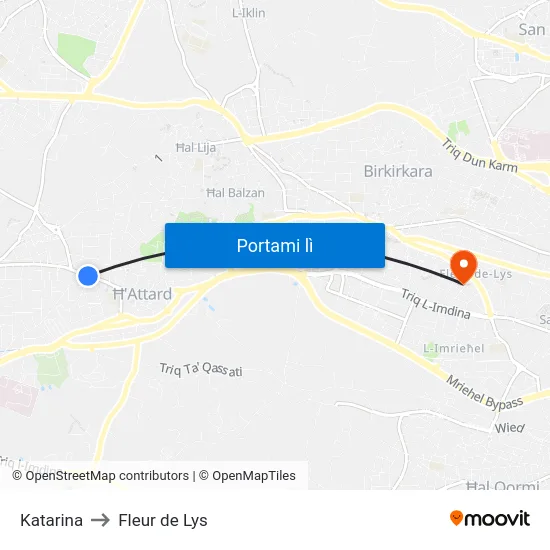 Katarina to Fleur de Lys map