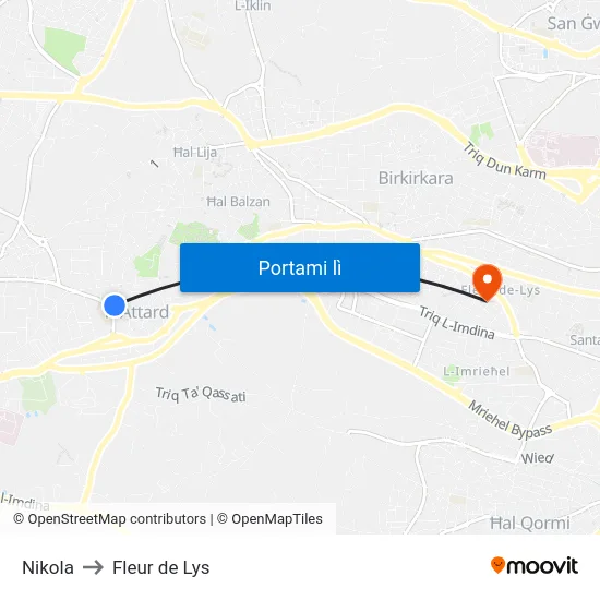 Nikola to Fleur de Lys map