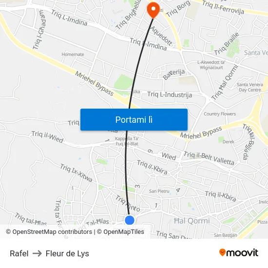 Rafel to Fleur de Lys map