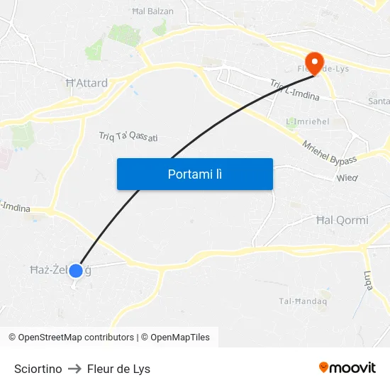 Sciortino to Fleur de Lys map