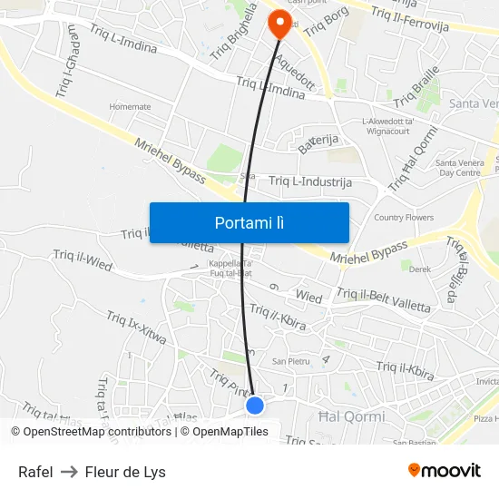 Rafel to Fleur de Lys map