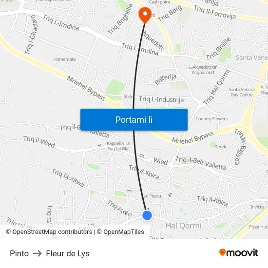 Pinto to Fleur de Lys map