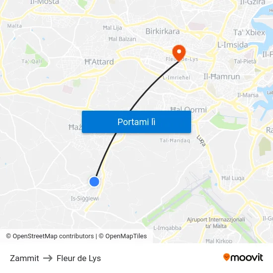 Zammit to Fleur de Lys map