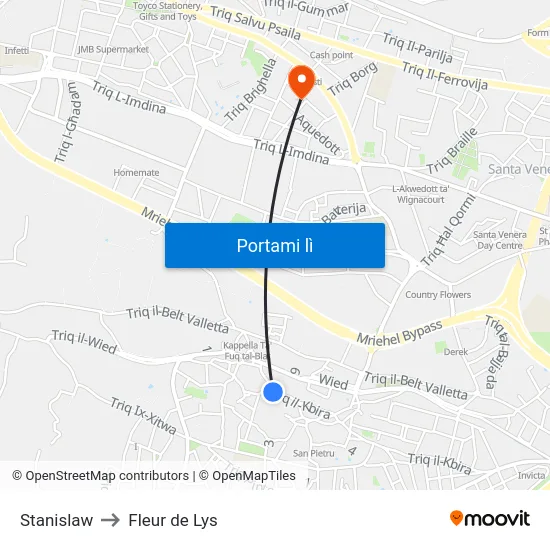 Stanislaw to Fleur de Lys map