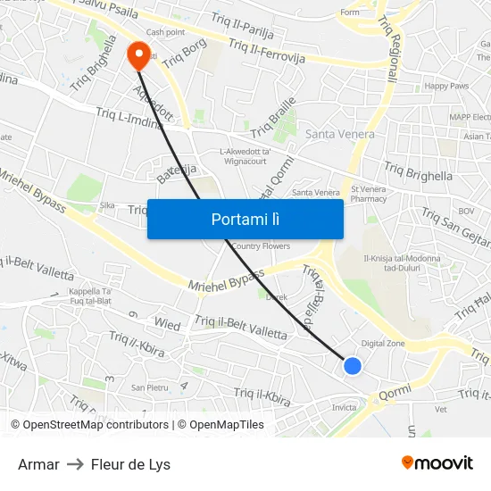 Armar to Fleur de Lys map