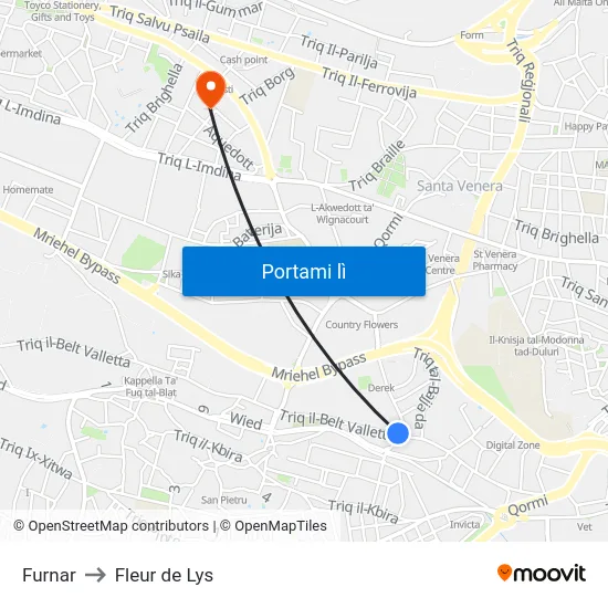 Furnar to Fleur de Lys map