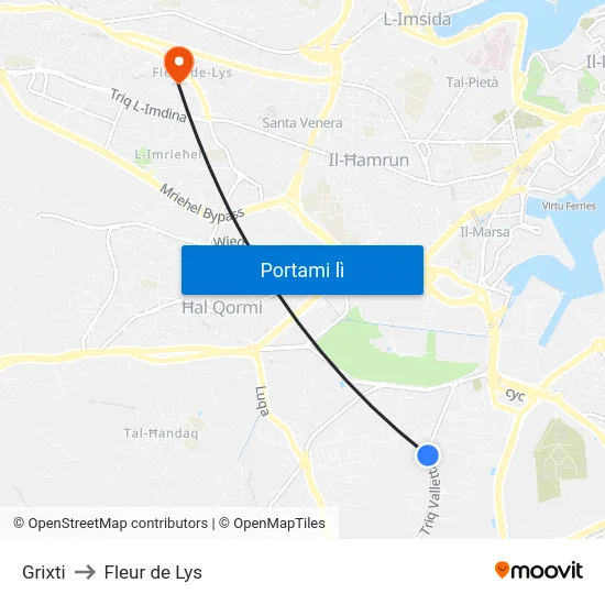 Grixti to Fleur de Lys map