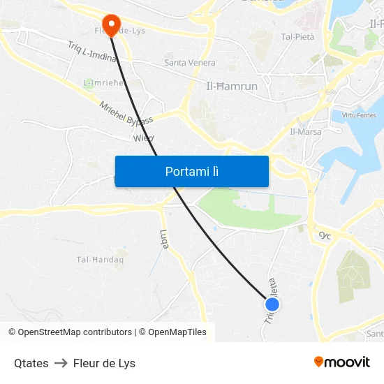 Qtates to Fleur de Lys map