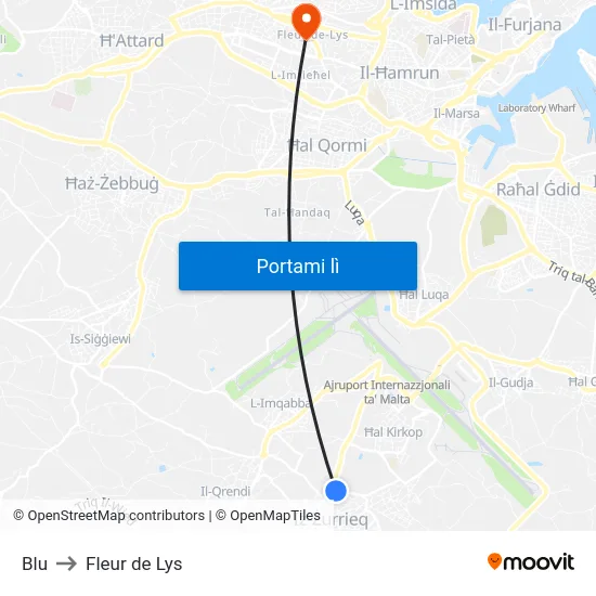 Blu to Fleur de Lys map