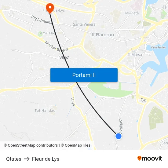 Qtates to Fleur de Lys map