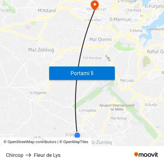 Chircop to Fleur de Lys map