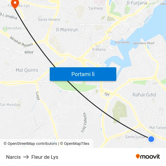 Narcis to Fleur de Lys map