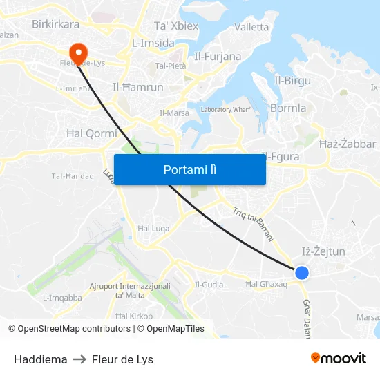 Haddiema to Fleur de Lys map