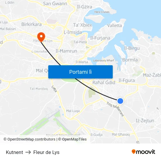 Kutnent to Fleur de Lys map