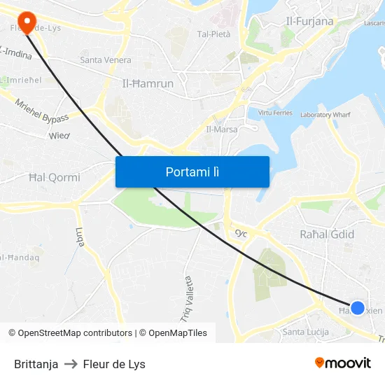 Brittanja to Fleur de Lys map