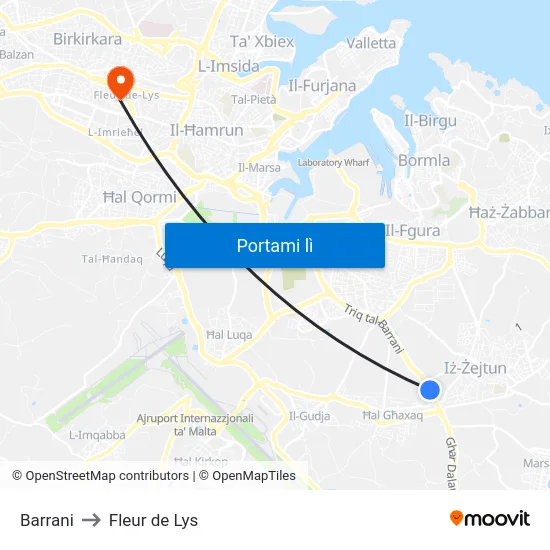 Barrani to Fleur de Lys map