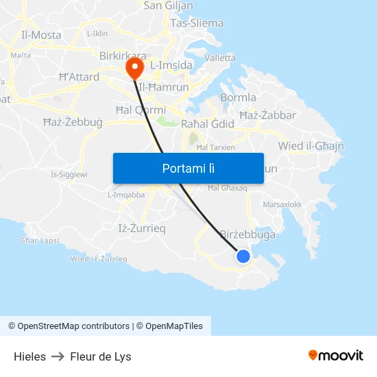 Hieles to Fleur de Lys map