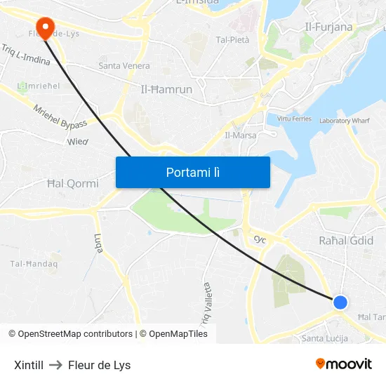 Xintill to Fleur de Lys map