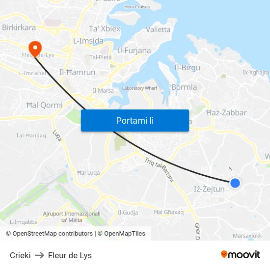 Crieki to Fleur de Lys map