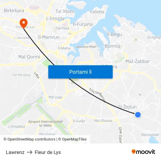 Lawrenz to Fleur de Lys map