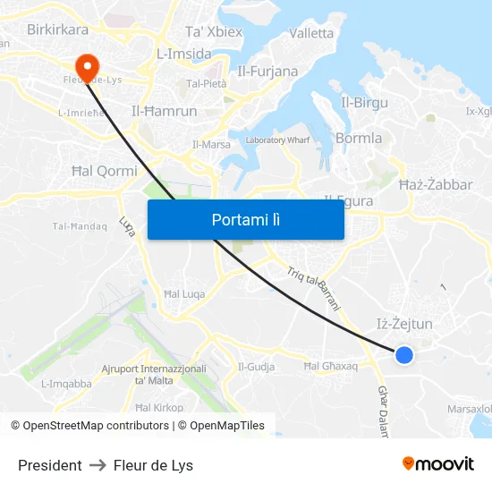 President to Fleur de Lys map