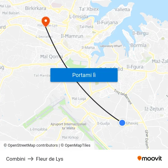 Combini to Fleur de Lys map
