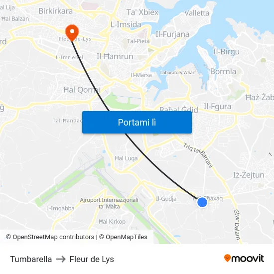 Tumbarella to Fleur de Lys map