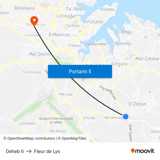 Deheb 6 to Fleur de Lys map